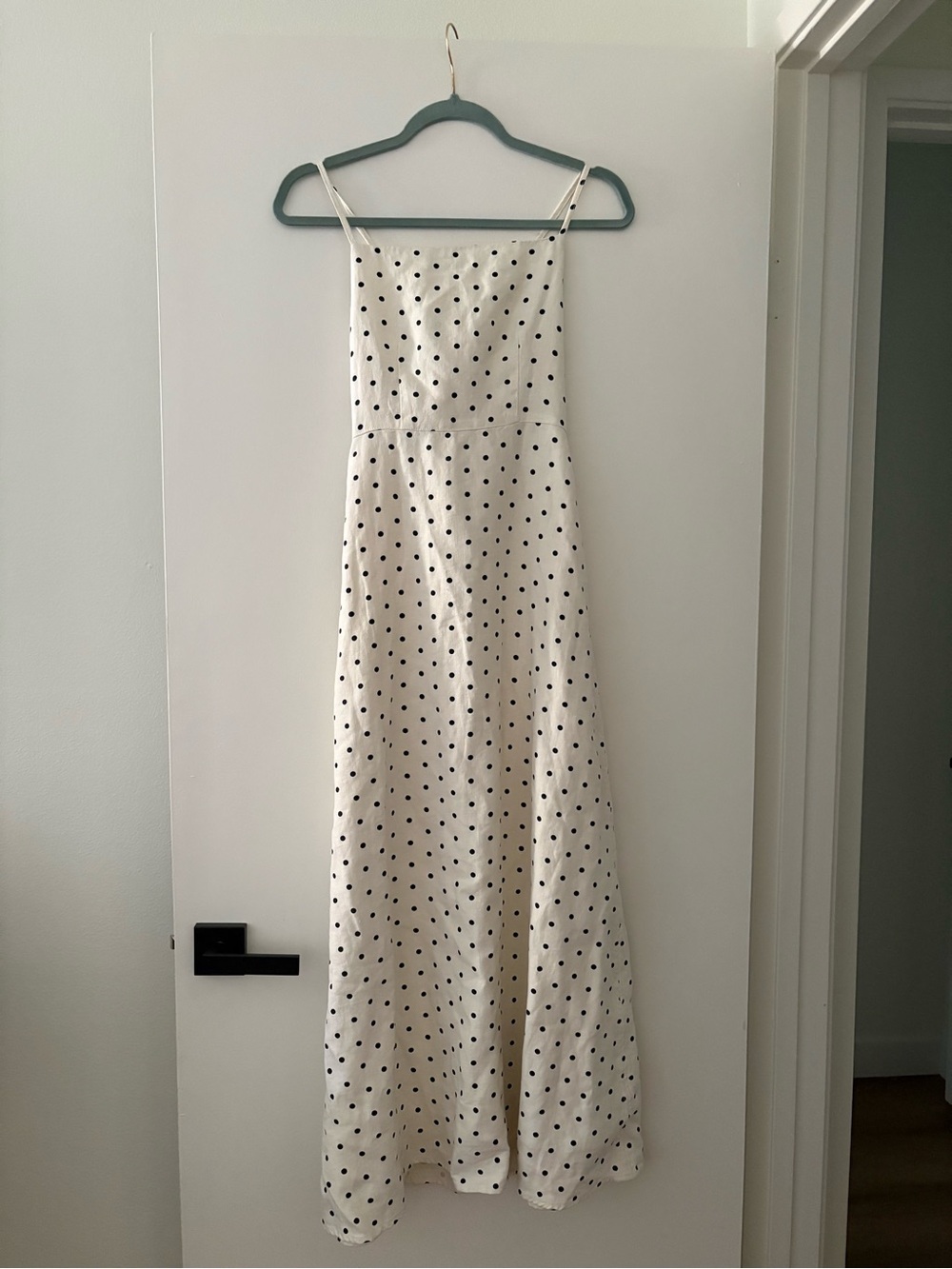 NWT DL1961 Carla Linen Dress in White Polka Dot